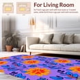 thumbnail image 2 of ODIKA 3'x5' Machine Washable Non-Slip Area Rug, Inspired Floral Medallion with Traditional Motifs High Traffic Rug with Pad, Purple, 486879, 2 of 8
