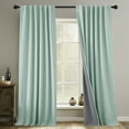 thumbnail image 2 of NICETOWN Full Blackout Linen Curtains 84 inches Long, Thermal Insulated Noise Reducing Drapes for Bedroom Living Room, Seafoam Green, 52"x84", Set of 2, 2 of 11
