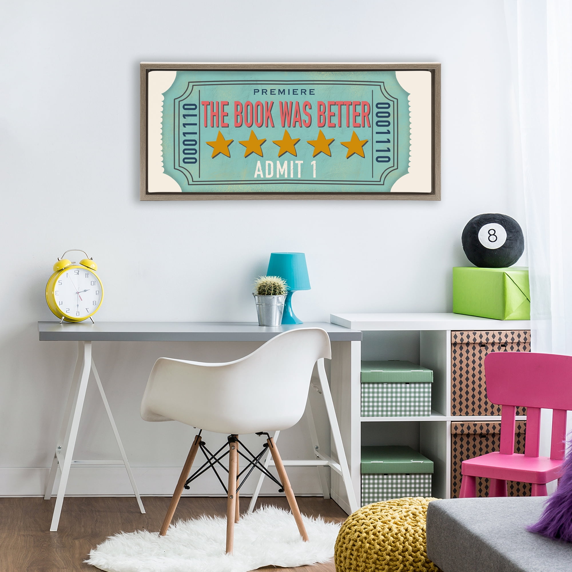 Stupell Industries The Book Was Better Brown Framed Floater Canvas Wall Art, design by Julia Frost