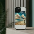 thumbnail image 3 of DistinctInk Hybrid (Acrylic / TPU) Clear Slim Fit Case for Apple iPhone 12 MINI (5.4" Screen) - "Tranquil Beach Serenade: A Watercolor Masterpiece", 3 of 8