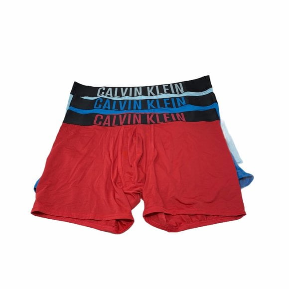 Calvin Klein 3-PACK Boxer Brief Microfiber Blue Red Men's Size Underwear CK Calvin Klein 3-PACK Boxer Brief Microfiber Blue Red Men's Size Underwear CK