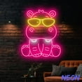 thumbnail image 5 of Handmadetneonsign Hippopotamus Neon Sign, Hippo Led Light, MooDeng Hippo Room Wall Art Light 94059, 5 of 5