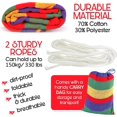 thumbnail image 3 of Hamac en Toile Tissée Extérieur Sac de Voyage Portable Jardin Camping 190*150cm Corde de Rangement + Sac de Rangement 1pcs-Rayure Rouge, 3 of 5