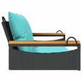 thumbnail image 3 of vidaXL Swing Bench with Cushions Black 109x62x40 cm Poly Rattan, 3 of 5