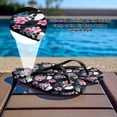 thumbnail image 3 of Chririnla Womens Flip Flops Hibiscus Flower Skull Print Comfortable Slip On Yoga Mat Thong Sandal Arch Support Non-Slip Indoor Bathroom Shower Shoes, 3 of 7