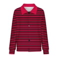 thumbnail image 5 of Riecok Plus Size Jackets for Women Lapel Long Sleeve Jackets Button Down Striped Coats Casual Stylish Clothes, 5 of 5