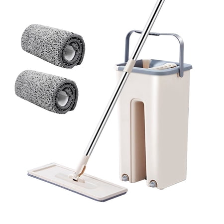 Corrosion Resistant Mop Plus Bucket Set Adjustable Hand-free Mopping Artifact Clean Floors Press up and down Rotatable Scraping Music Mop Spin Mop Flat Mop Mop