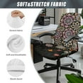 thumbnail image 5 of Renewold Bohemian Mandala Flower Office Chair Cover Stretchable Desk Chair Slipcover with Elastic Bottom Removable Anti dust Office Computer Chair Cover for Office Chair, S, 5 of 7