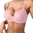 thumbnail image 1 of YDLCAFD Women's Bras No Underwire Women's Thin Solid Color Comfortable Breathable Push up Bra with Underwire Triple Breasted Bra Rhinestone Bra Wireless Bras with Support and Lift Set, 1 of 4