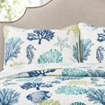 thumbnail image 3 of Lush Decor Coastal Reef Cotton Reversible Quilt, Full/Queen, Navy/Blue, 3-Pc Set, 3 of 4