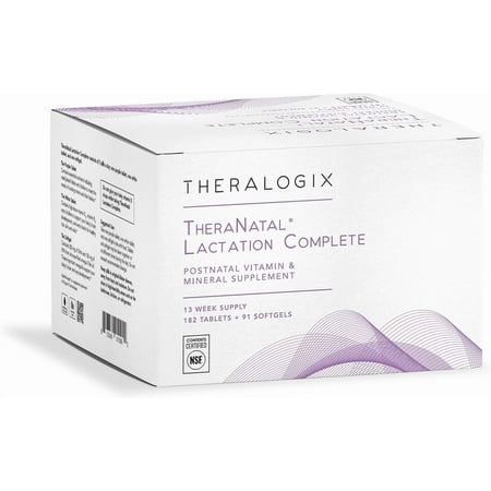 Theralogix TheraNatal Lactation Complete Postnatal Vitamin Supplement - 13-Week Supply -Breastfeeding Supplement for Women - Infant Vitamin D drops replacement -NSF Certified- 182 Tablet & 91 Softgel
