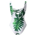 thumbnail image 6 of CALAFEBILA Women One-Piece Swimwear Summer Printed Mother's Day Shorts Bottom Sexy Strapless Sport Yoga Bikini, 6 of 7