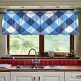 thumbnail image 7 of Ryvnso Blue White Checkered Grid Pattern Curtains Sets Short Curtain Rod Pocket Half Window Cafe Farmhouse Tier 2 Panels 57"W x 24"L, 7 of 7