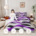 thumbnail image 3 of Manfei Abstract Wavy Stripe Twin Comforter Sets, Modern Abstract Art Bedding Set, Purple, Black and White, Black Reversible 2-Piece, 1 Comforter and 1 Pillowcase, 3 of 6