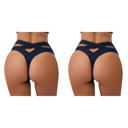 Wijhcboe 2 Pack Women Skirted Swim Bottoms Sexy Low Waist Brazilian Swim Pants for Boys 12-14 Bikini Bottom Swimwear Briefs Beachwear Brazilian Bikini Bottom Side Tie Thong Bathing Swimbottom plus S