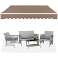 GARTIO 10' x 8' Retractable Patio Awning Outdoor Window Sun Shade Cover with Crank Handle