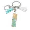 thumbnail image 1 of pstuiky Llavero con borla verde, colgante de cristal, lámina dorada, joyería de piedra, colgante, bolso, llavero, 1 of 2