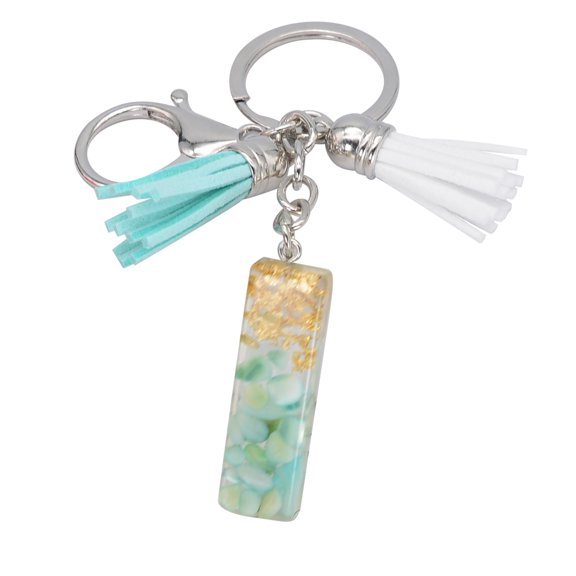 CQCYD Acrylic Letter Keychain, Crystal Drop Glue Gold Foil Pendant, Thickened Tassel Bag Charm, Stylish Acrylic Letter Keychain for Backpack and Gift