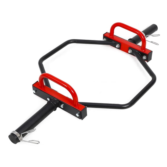 FULUPET Olympic Trap Bar Hex Deadlift Bar for 2 Inch Weight Plates, Heavy Duty Shrug Barbell with Raised Handles, 750 lbs Max Capacity