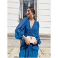 thumbnail image 4 of Vestido largo de mujer Vestidos largos de manga larga con escote en V Novedades en vestidos de otoño e invierno 2024 Vestidos de fiesta de noche para mujer, 4 of 5