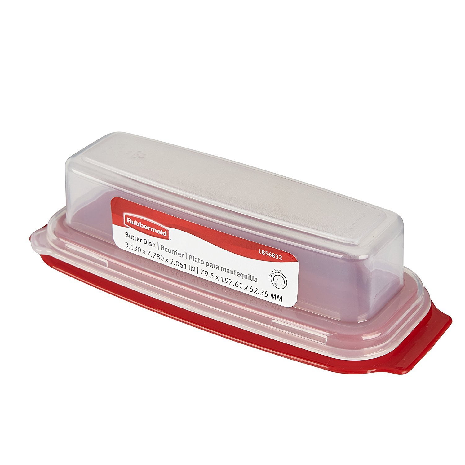 Rubbermaid Butter Dish 1/4 Lb. Opaque, Red Base Bulk