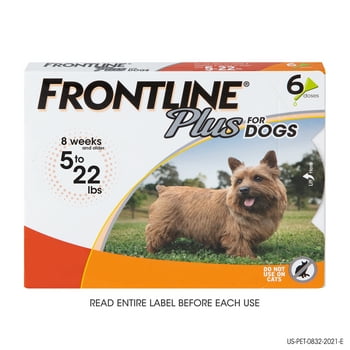 FRONTLINE® Plus for Dogs Flea and Tick , Small Dog, 5-22 lbs, Orange Box, 6 CT