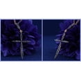 thumbnail image 4 of Dazzlingrock Collection Round Black Diamond Twisting Religious Cross Pendant for Women 18 Inch Gold Chain (0.32 ctw, Color Black, Clarity Opaque) in 18K Rose Gold, 4 of 6