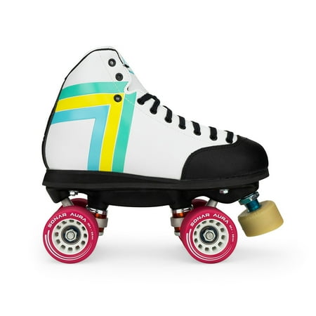 Riedell Quad Roller Skates - Antik Skyhawk Indoor Skate Set (Size 4  White  Wheels Fuchsia (88A)) price history on PriceWatchPro