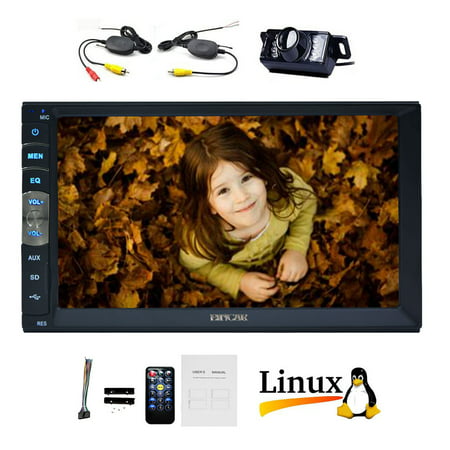 EinCar Linux Car MP5 Video Radio Player Double 2 Din Autoradio Bluetooth Car Stereo Audio Multimedia System in Dash Unit with 7 inch Capacitive Touch Screen with Free Wireless Rear