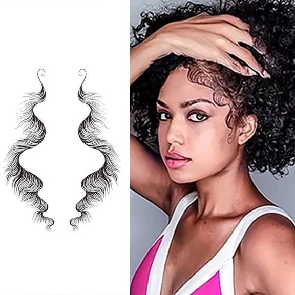 Hairline Edge Tattoos - Diy Fashion Baby Hair Tattoo Stickers Salon Hairstyling for Women, 1 Sheet of Hairline Tattoo Stickers, Easter, Wedding Makeup Organizers