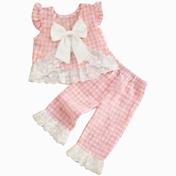 Leey-World Girl Clothes Set Summer Baby 0 6 12 18 24 Months 2T 3T Girl Clothes Shorts Set Floral Summer Outfits Cute Baby Clothes(Pink,12-18 Months)