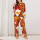 thumbnail image 2 of Fotbe Happy Thanksgiving Three Gnomes Conjunto de Pijama de Manga Larga para Mujer con Estampado, Ropa de Dormir de 2 Piezas, Conjunto de Casa Suave y Cómodo con Bolsillos-Small, 2 of 7