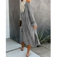 thumbnail image 3 of Women's Gray Layover Button Down Shirt Dress Beachwear, 3 of 7