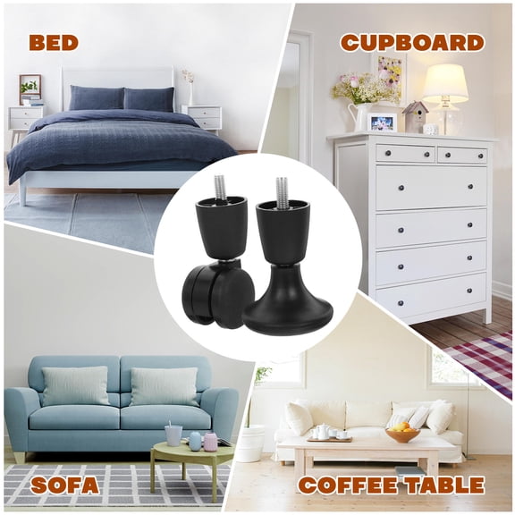 LOLIPPYY 1Set Replacement Chair Casters Office Furniture Wheels for Hardwood and Carpet Floors Black Color