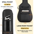 thumbnail image 6 of CAHAYA 41 In Acoustic Guitar Bag 0.35 In Thick Padding Water Resistent Dual Adjustable Shoulder Strap Guitar Case Gig Bag with Back Hanger Loop, Black CY0152, 6 of 7