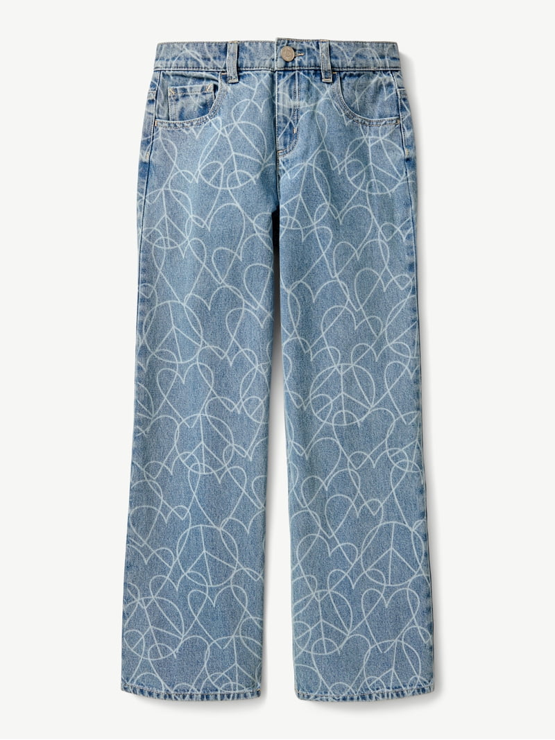 Jean Capri Justice Pour Fille, Denim Vieilli Délavé Moyen - Taille 10.5 (fille 6-12 Ans)