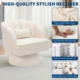 thumbnail image 2 of QinaQin Sillón giratorio moderno con respaldo medio, brazos, cojín y giro de 360°, silla lounge tapizada para sala, recámara u oficina, 2 of 8