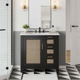 thumbnail image 2 of Modway Dixie 36" Solid Wood Bathroom Vanity Cabinet with Tapered Legs in Black, 2 of 11
