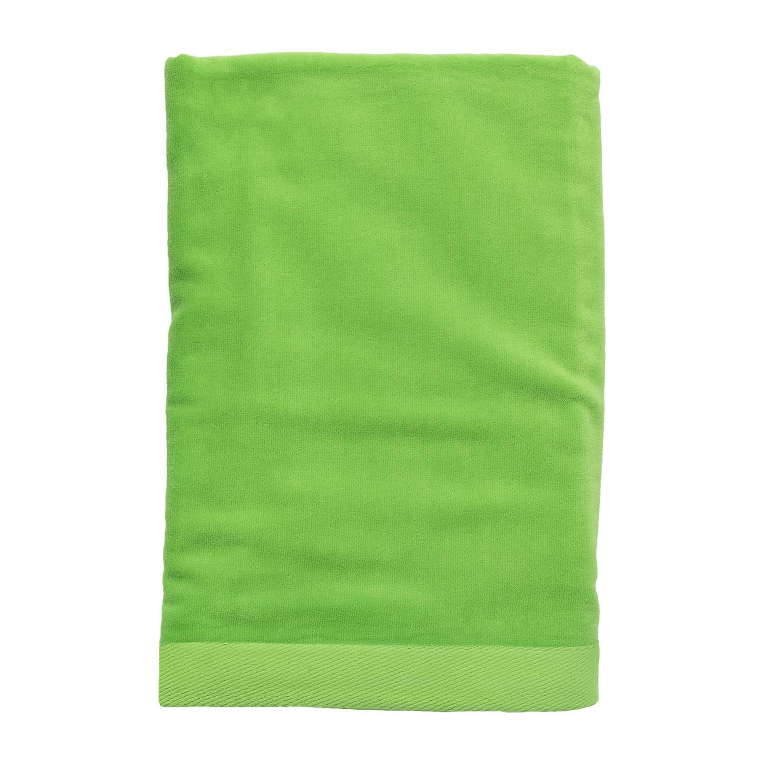 ELEGANI Jumbo Size Terry Dobby Hem Velour Beach Towel - 36 inch x 72 inch - Lime