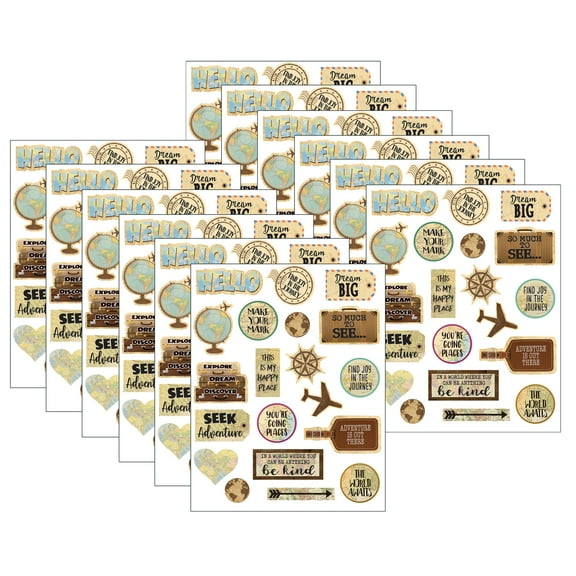 Teacher Created Resources Travel the Map Stickers, 120 Per Pack, 12 Packs
