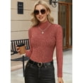 thumbnail image 2 of MOYIKO Mock Turtleneck Long Sleeve Shirts for Women Fitted Thermal Undershirts Lightweight Trendy Tops, 2 of 7