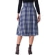 thumbnail image 3 of Falda Midi Vintage de Cuadros para Mujeres Inspire Chic con Cintura Alta Elástica L Azul Oscuro, 3 of 6