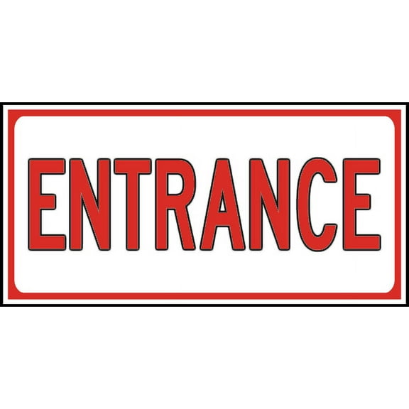 Vinyl Stickers - Entrance Sign - Safety and Warning Warehouse Signs Stickers - 3.5" x 5" - 3 Pack