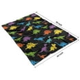 thumbnail image 4 of Colorful Dinosaurs Black Pattern Blanket,Comfortable Soft Lamb Wool Throw Blanket,All Season,Warm Lightweight Blankets for Sofa Bed Couch Living Room Chair,40"x50", 4 of 4