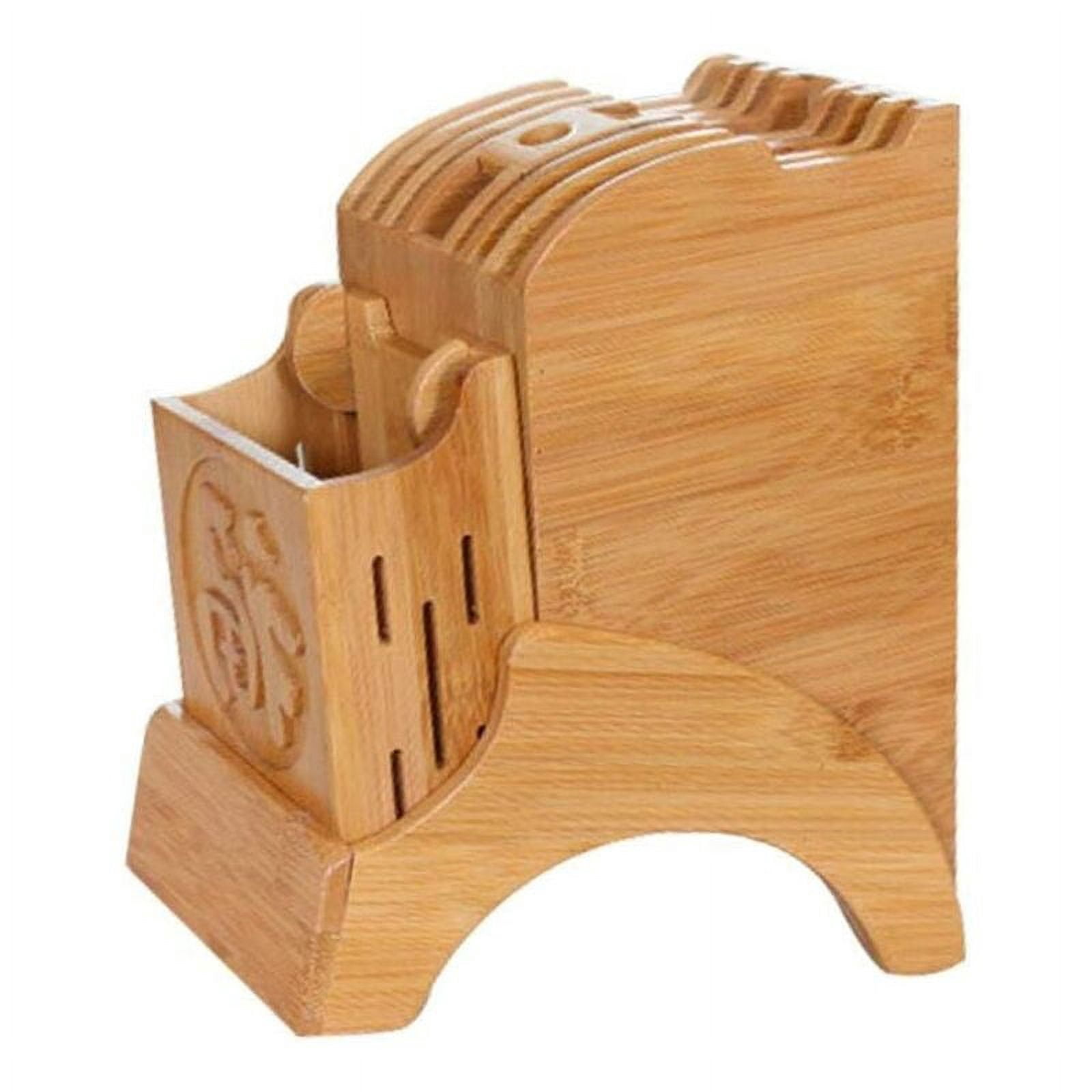 Support de Rangement de Cuisine Multifonctionnel - Bloc de Couteaux en Bambou avec Support pour Organiser et Ranger les Couteaux de Cuisine