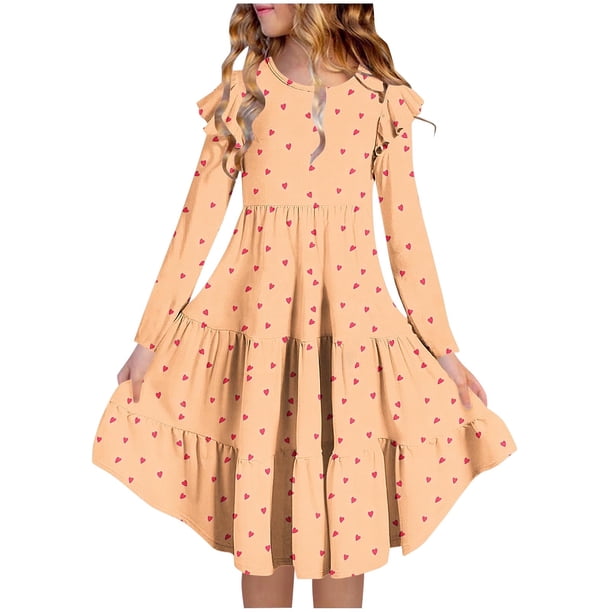 Vestido elástico de manga larga con bloques de color, corte A, estilo skater, para recital escolar, manga corta, cuello redondo, poliéster.