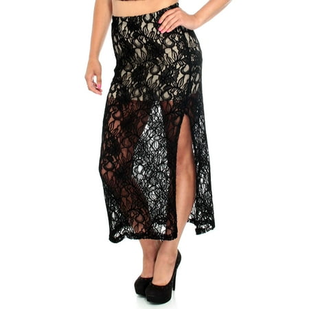midi lined slit stretch skirt lace usa dialog displays option button additional opens zoom