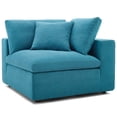 thumbnail image 3 of Modern Contemporary Urban Design Living Room Lounge Club Lobby Sectional Sofa Set, Fabric, Aqua Blue, 3 of 7