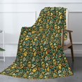 thumbnail image 3 of XMXT Throw Blankets, Undead Skeleton Print Bed Blanket for Bedroom Sofa, 50 x 70 inches Green, 3 of 9