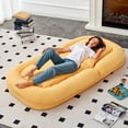 thumbnail image 6 of Folding Sofa Chair with 5 Adjustable Positions Plush Floor Lounge Chair for Gaming, Meditation and Relaxation (Yellow), 6 of 9